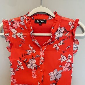Lulus Red Floral Dress